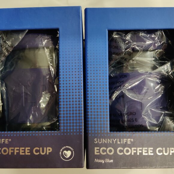 2/$25 *Set of two* Reusable Glass Eco Coffee Cups NIB - Picture 4 of 5